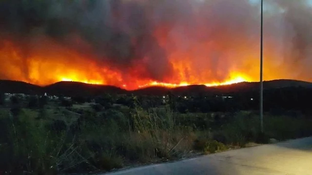 Μεγάλη φωτιά στη Χίο (βίντεο)