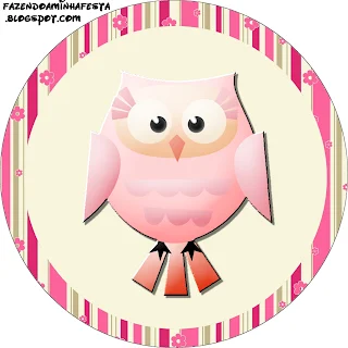 Pink Owls Free Printable Toppers.