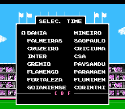 Tecmo World Cup (NES) team select