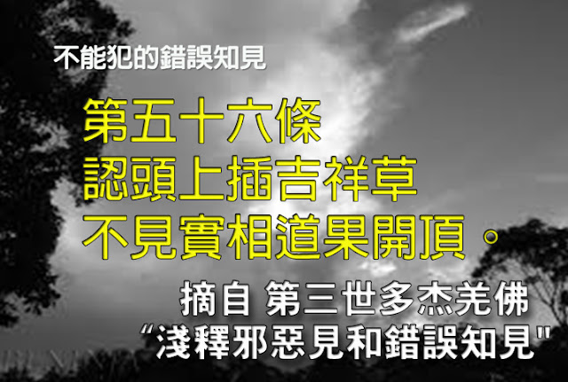 第三世多杰羌佛說法「淺釋邪惡見和錯誤知見」 之 不能犯的錯誤知見 - 第五十六條