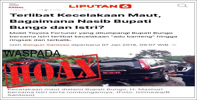Pemprov Sumbar Tegaskan Informasi BA 1 Alami Kecelakaan adalah Berita Hoaks