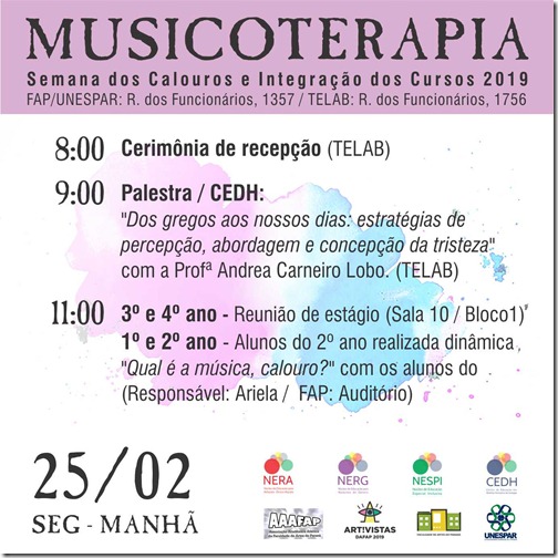 Segunda Manhã Musicoterapia