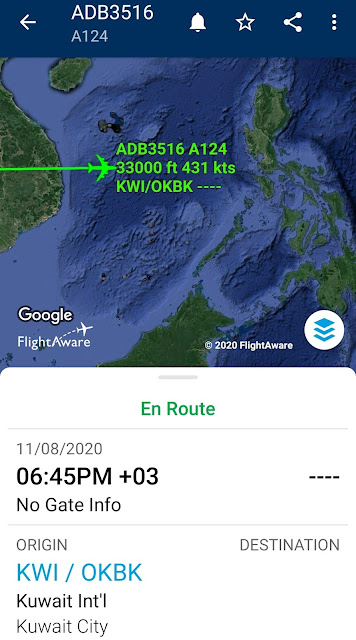 An-124 with S-70i Helicopters on its way to the Philippines as per the Flight Aware app on Android