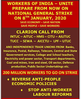 National wide General Strike on 08 January, 2020