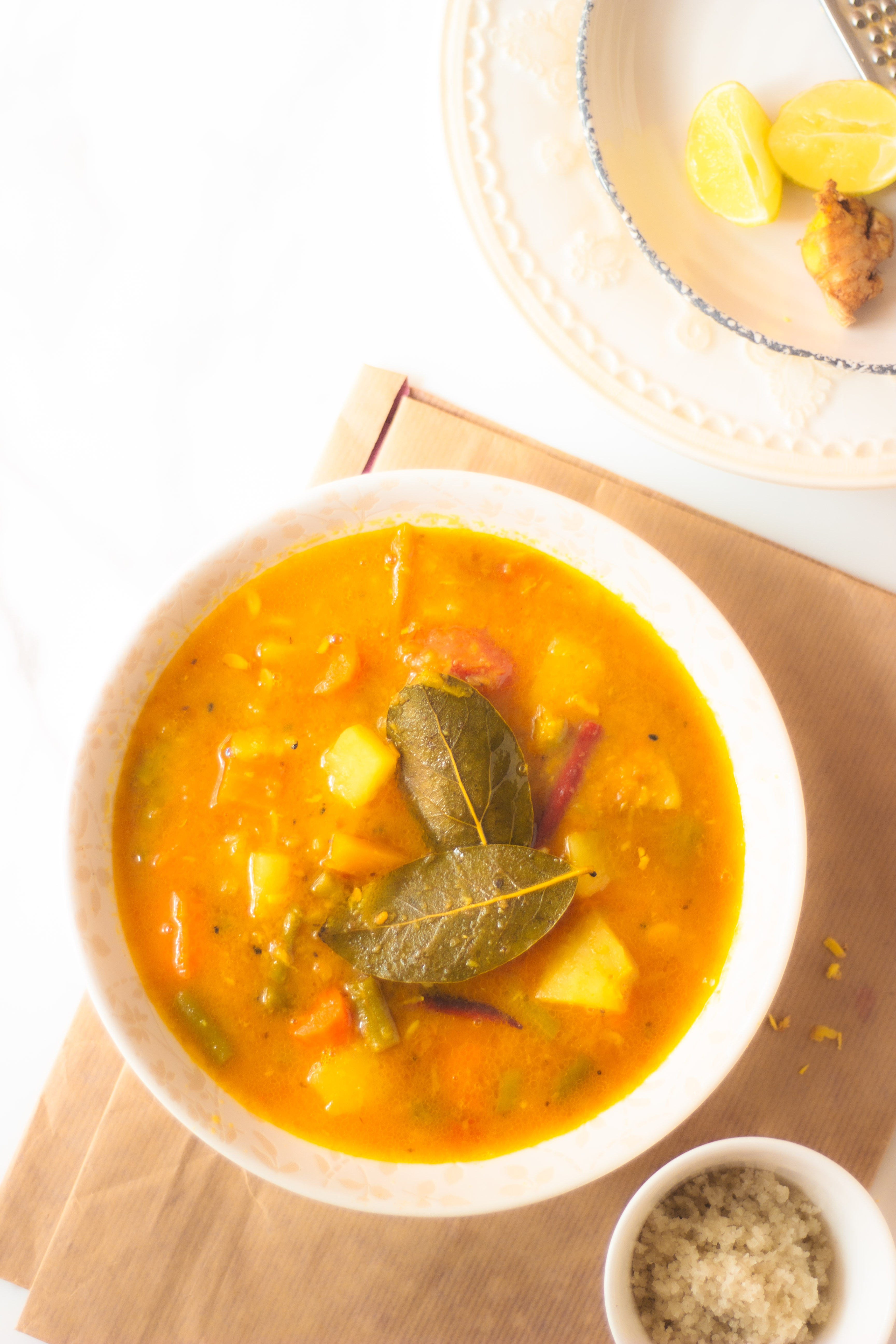 Mixed vegetables lentils soup