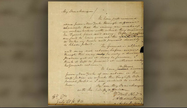 SURAT BERSEJARAH ALEXANDER HAMILTON UNTUK MARQUIS DE LAFAYETTE DITEMUKAN