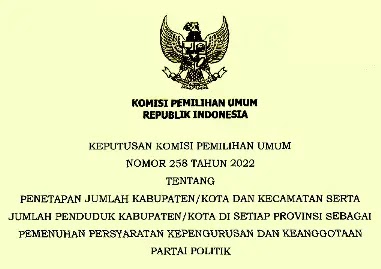 Keputusan KPU Nomor 258 Tahun 2022