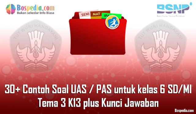 30+ Contoh Soal UAS / PAS untuk kelas 6 SD/MI Tema 3 K13 plus Kunci Jawaban