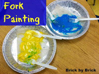 Fork Painting for Preschool (Brick by Brick)