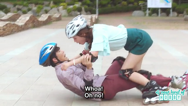  da hyun fell over jae in while doing skating - Something About 1 Percent - Episode 7 (Eng sub) 