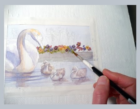 watercolor paintings of birds. This painting is done by