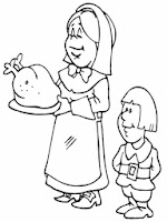 Mom Cooking Turkey For Thanksgiving Coloring Sheet