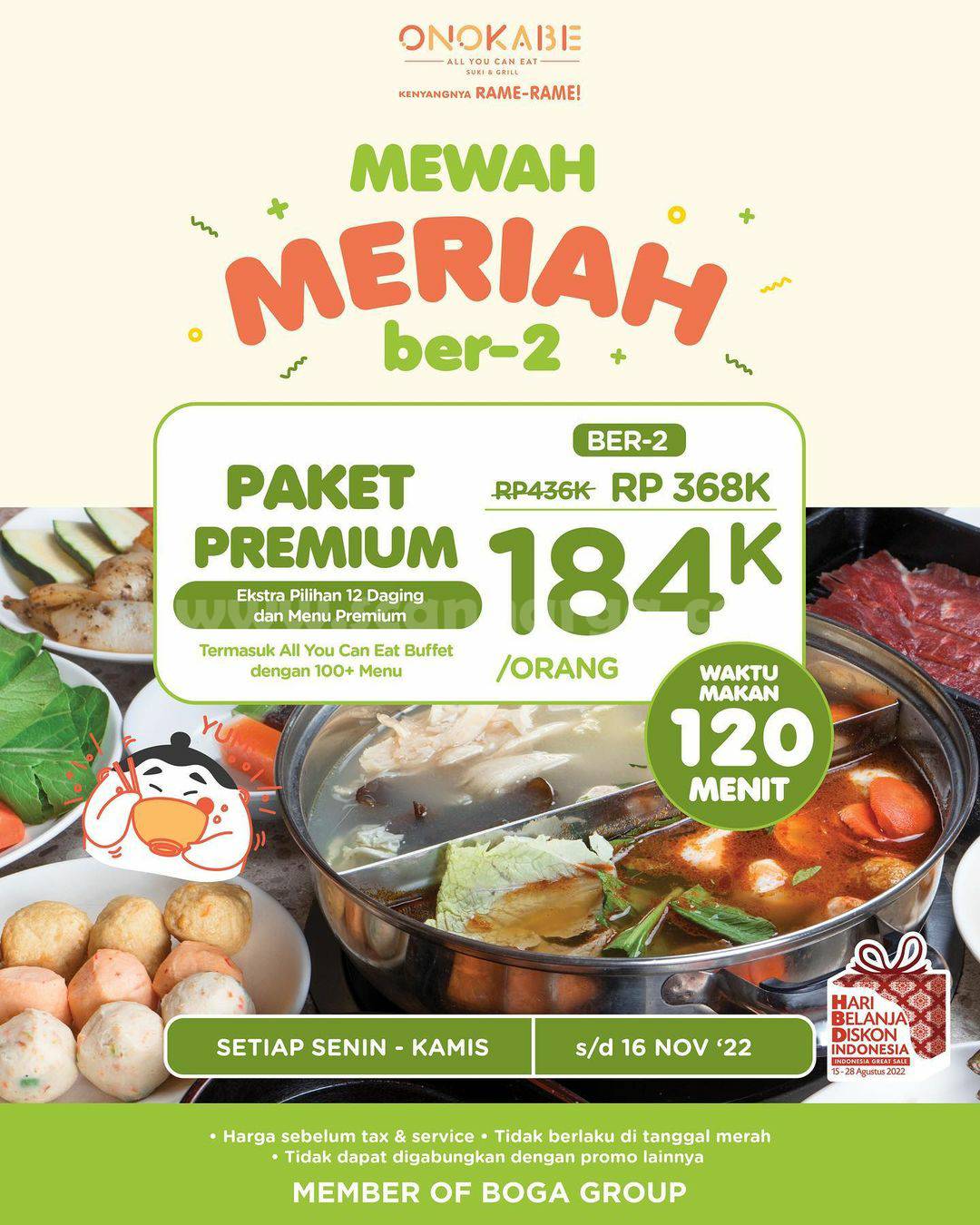 Promo ONOKABE Paket MEWAH MERIAH BERDUA & KENYANG BEREMPAT