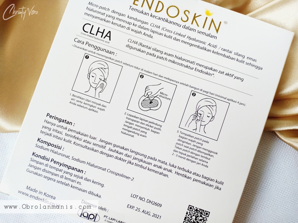 Kemasan Endoskin Overnight Beauty Patch