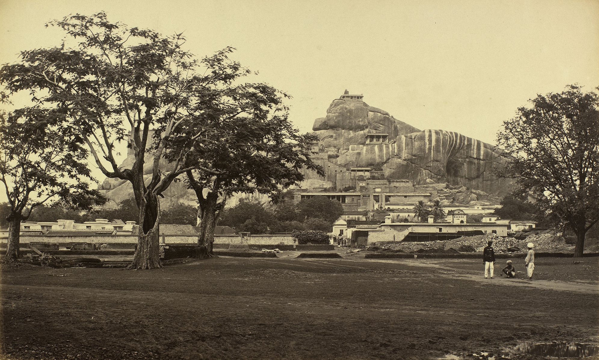 Ucchi Pillayar (Lord Ganesha) Hindu Temple, Tiruchirappalli Rockfort (Rock Fort) [Malaikottai], Tiruchirappalli (Tiruchi or Trichy), Tamil Nadu, India | Rare & Old Vintage Photos (1875)