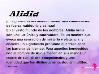 significado del nombre Alidia