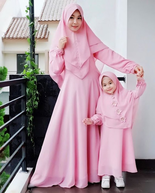 Model Baju Gamis Couple Ibu dan Anak Untuk Lebaran 2019