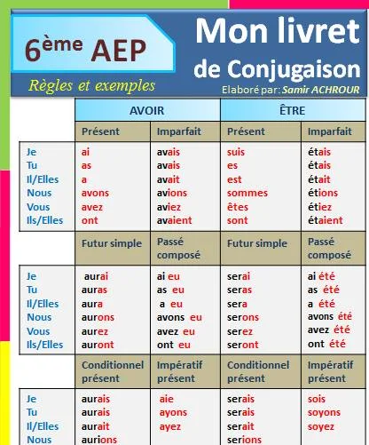 Mon livret de conjugaison pour la 6aep .Pdf