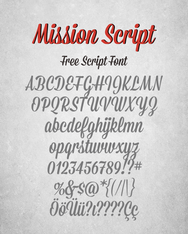 Download Kumpulan 30 Font Script Desainer grafis - Mission Script Font