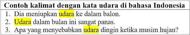 23 Contoh Kalimat Udara di Bahasa Indonesia dan Pengertiannya