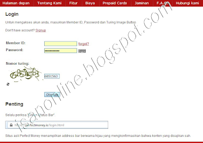 Cara membuat Perfect Money