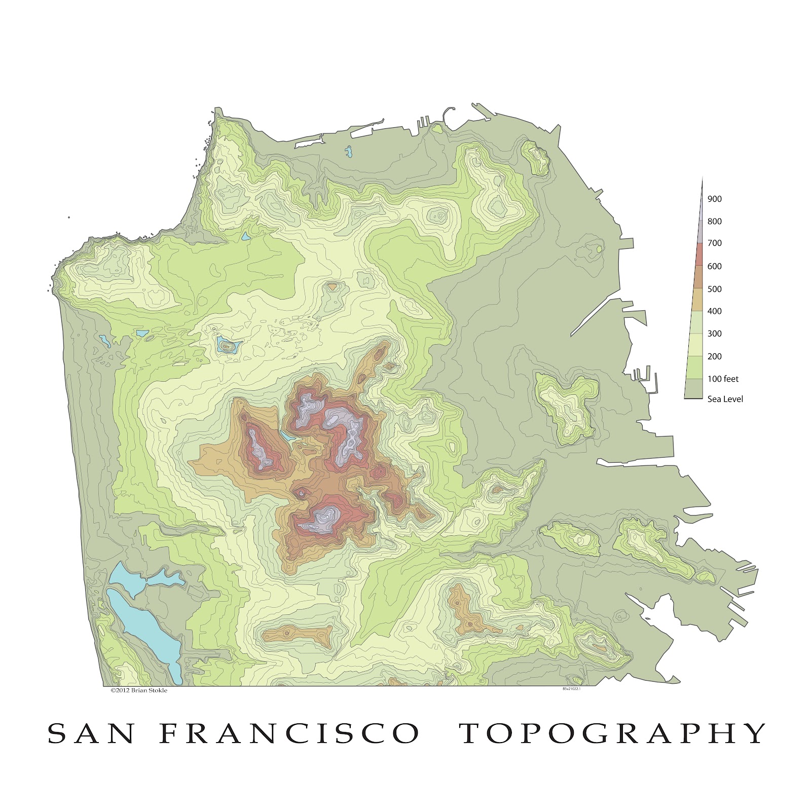 san francisco elevation map San Francisco Topography