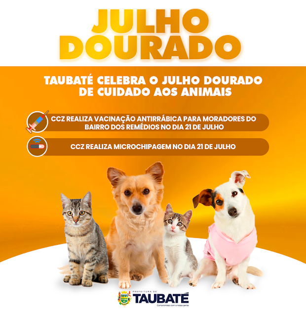 Taubaté celebra o Julho Dourado de cuidado aos animais