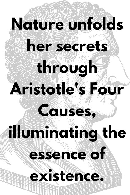 Nature unfolds her secrets through Aristotle's Four Causes, illuminating the essence of existence