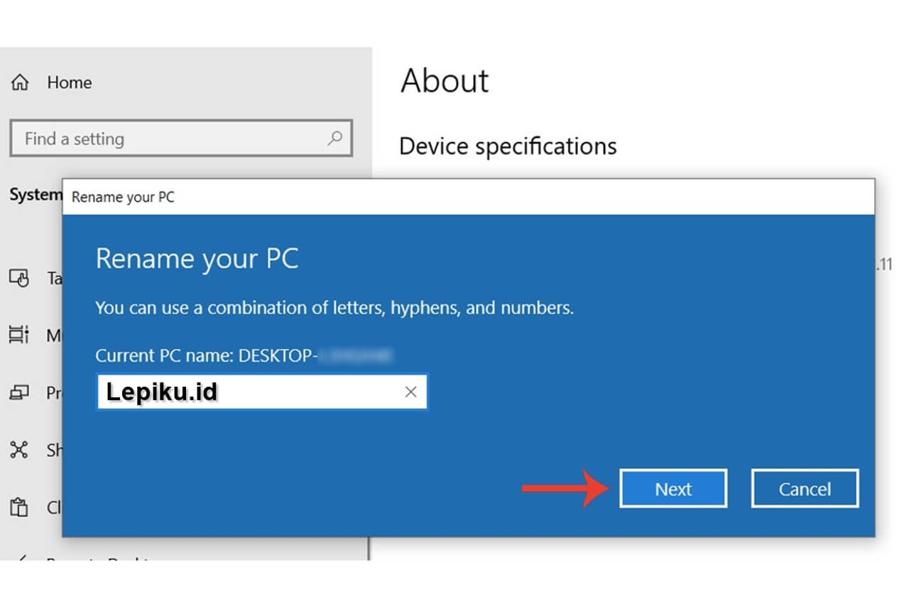 Cara Mengganti Computer Name (Nama Komputer) di Windows 10