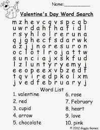 Easy Valentine Word Search 1