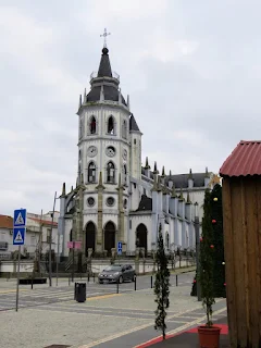 Church tower in Reguengos de Monsaraz viewed from the street