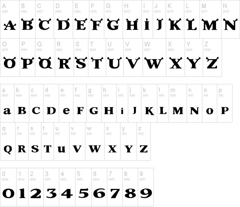 tipografia shrek abecedario alfabeto