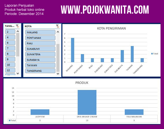 contoh laporan dashboard excel, ms excel dashboard,