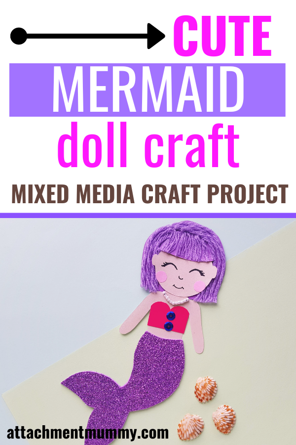 Beautiful Mixed Media Mermaid Doll Craft for Kids to Make