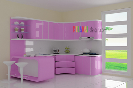    warna pink muda. warna ini sangat cocok untuk dapur bersih
karna