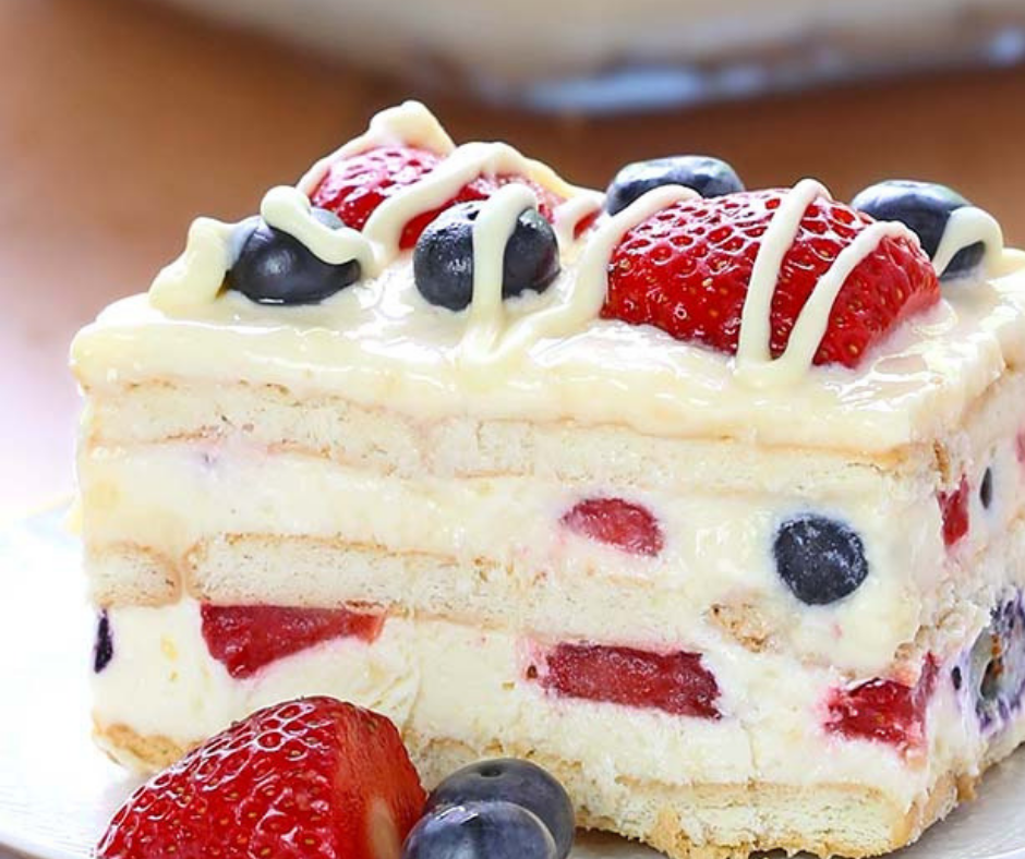 No Bake Summer Berry Icebox Cake