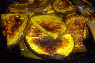 Grilled Brinjal Slices,Baingan Bhaja, Bengali recipe