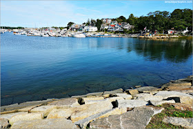 Vistas desde la Rocky Neck Art Colony en Gloucester, Massachusetts