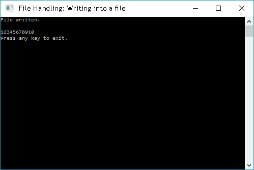 File Handling: Writing into a binary text file