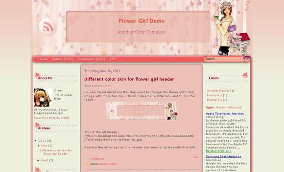 Flower Girl Blogger Templates
