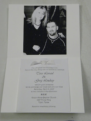  wedding invitation that she made The words are printed on our vellum 