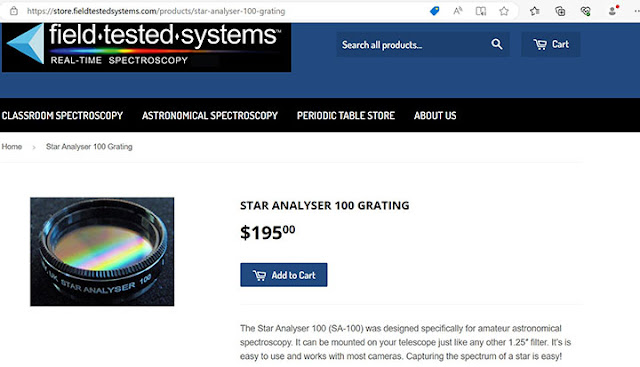 Field Tested Star Analyzer 100 Grating (Source: Field Tested Systems)