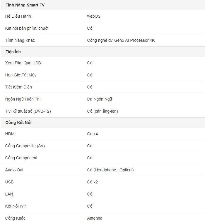 Smart Tivi QNED LG 4K 50 Inch 50QNED80SQA