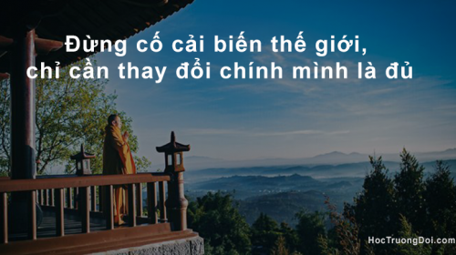 Đừng cố cải biến thế giới, chỉ cần thay đổi chính mình là đủ - Học Trường Đời