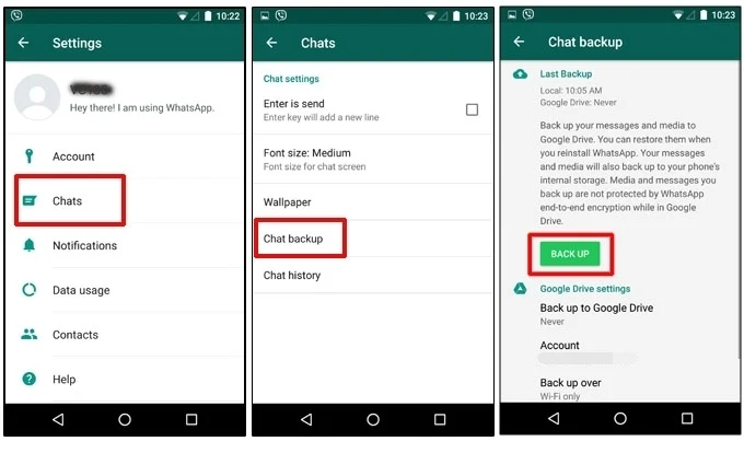 How to make a backup on WhatsApp