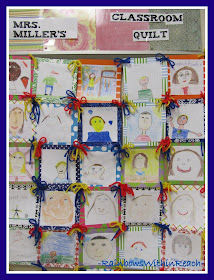 photo of: Mrs. Miller's Classroom Quilt Tied with Yarn via RainbowsWithinReach Quilt RoundUP