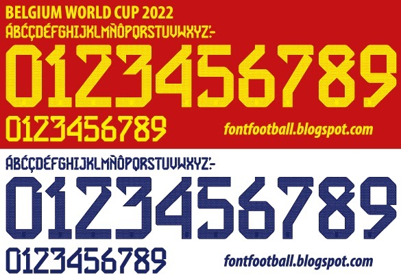 FONT FOOTBALL: Font Vector Belgium World Cup 2022 kit