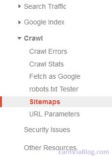 select the sitemap from crawl