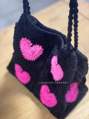 granny heart square crochet tote pattern FREE