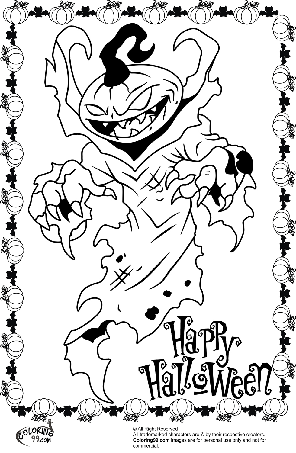 Download Scary Halloween Pumpkin Coloring Pages | Team colors